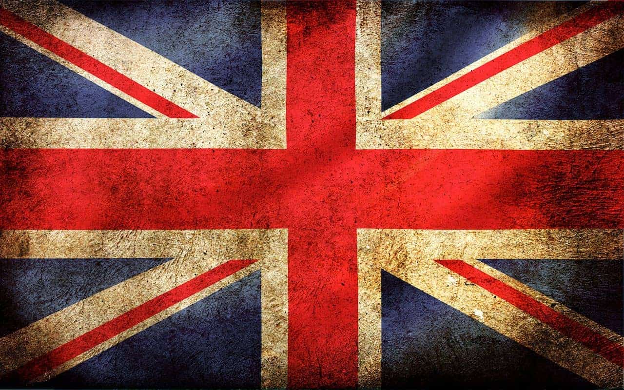 Aged flag of Great Britain